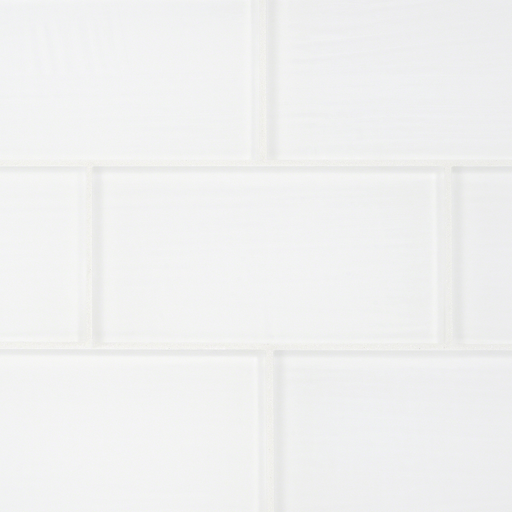 Loft Super White Frosted 3x6 Glass Subway Wall Tile