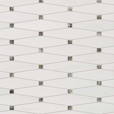 Euphoria Gleam Silver Polished Marble + Glass Hexagon Mosaic - Sample