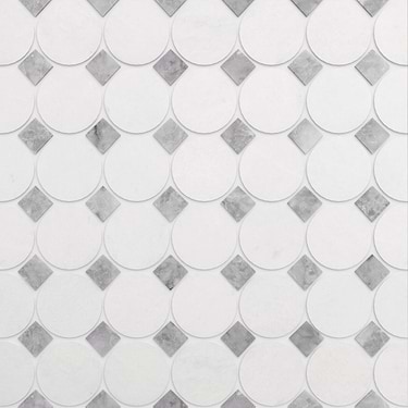Euphoria Marble Parador Gray and White Thassos Polished Mosaic