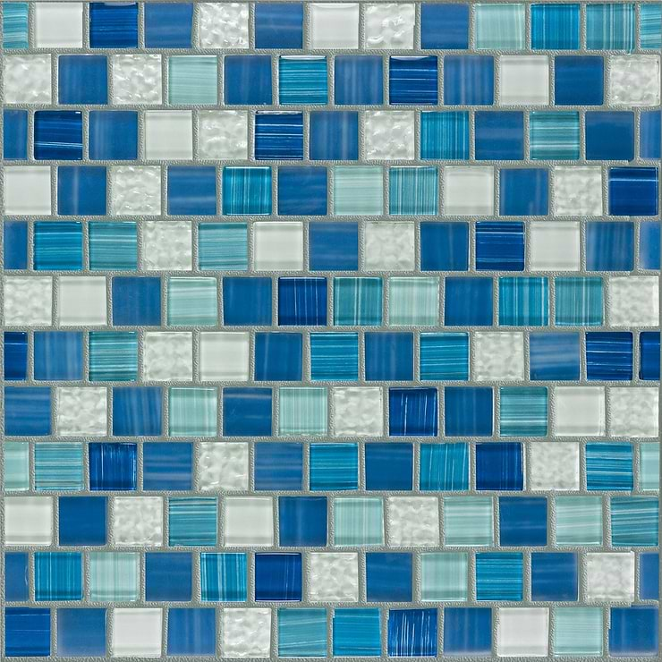 Marley Lake Blue 1x1 Polished Glass Mosaic