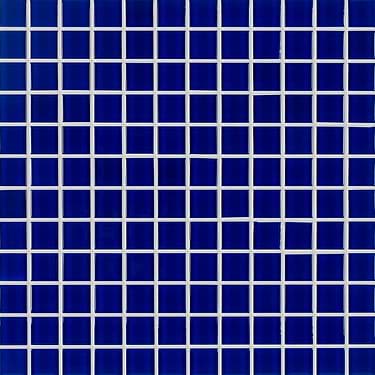 Watercolors Marine Blue 1x1 Glazed Glass Mosaic