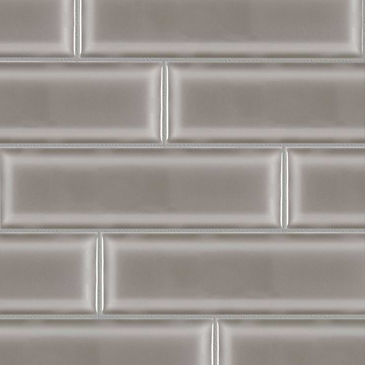 Astoria Beveled Oslo Gray Glazed 3x9 Ceramic Subway Wall Tile