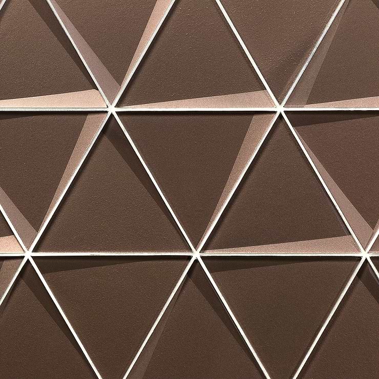 Remington Bronze Beveled Triangles Glass Mosaic Tile