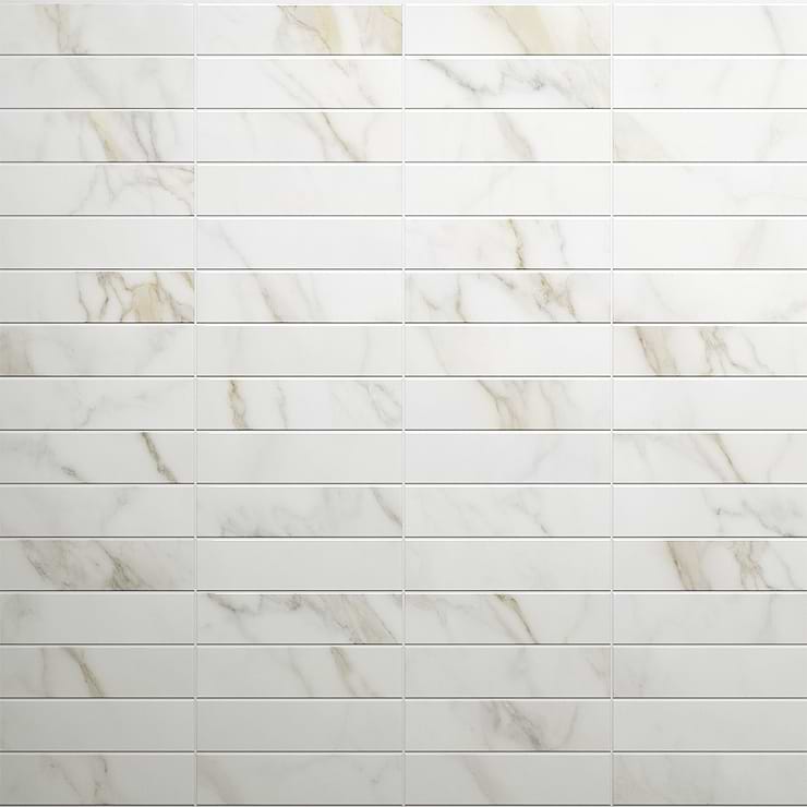Amalfi Calacatta 3x12 Polished Ceramic Tile