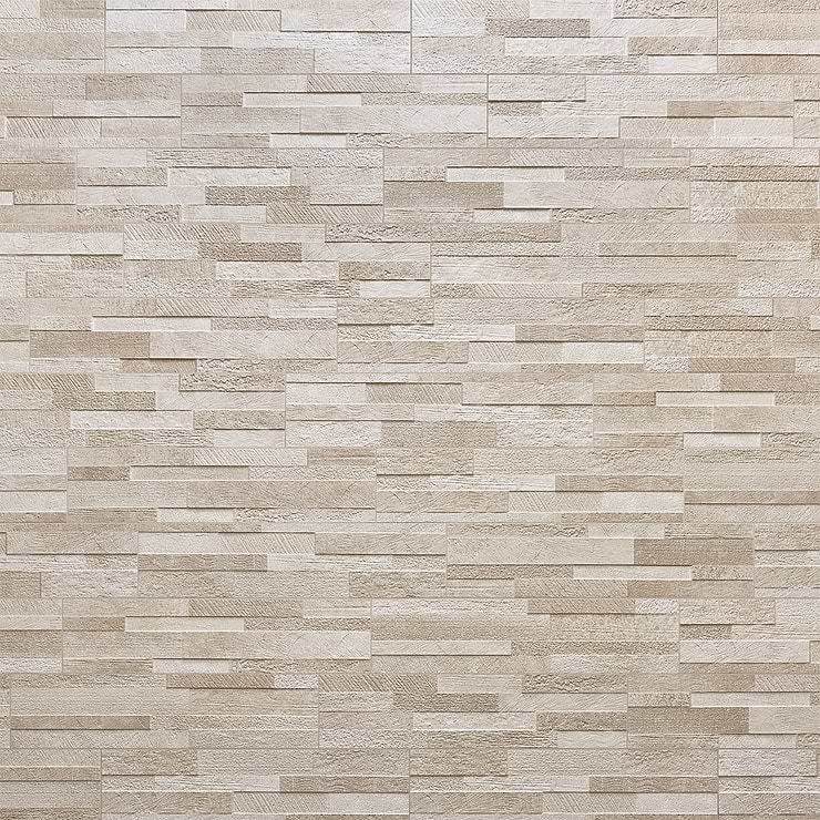 Lodge Stone 3D Beige 6x24 Textured Porcelain Wall Tile