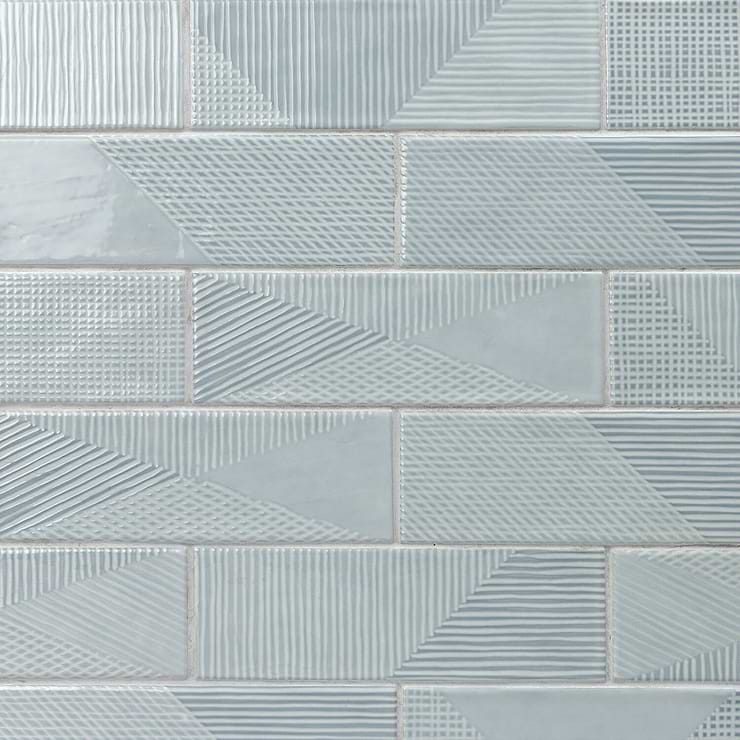 Enigma Ash Blue 2x8 Polished Ceramic Tile