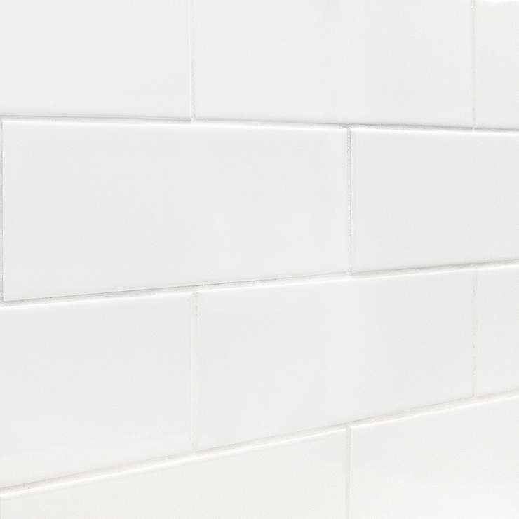 Basic White 4x12 Polished Ceramic Subway Wall Tile