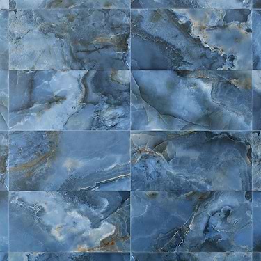 Jewel Onyx Blue Polished Porcelain Tile - Sample