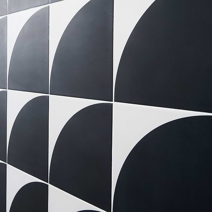 Stacy Garcia Maddox Deco Charcoal Black 8x8 Matte Porcelain Tile