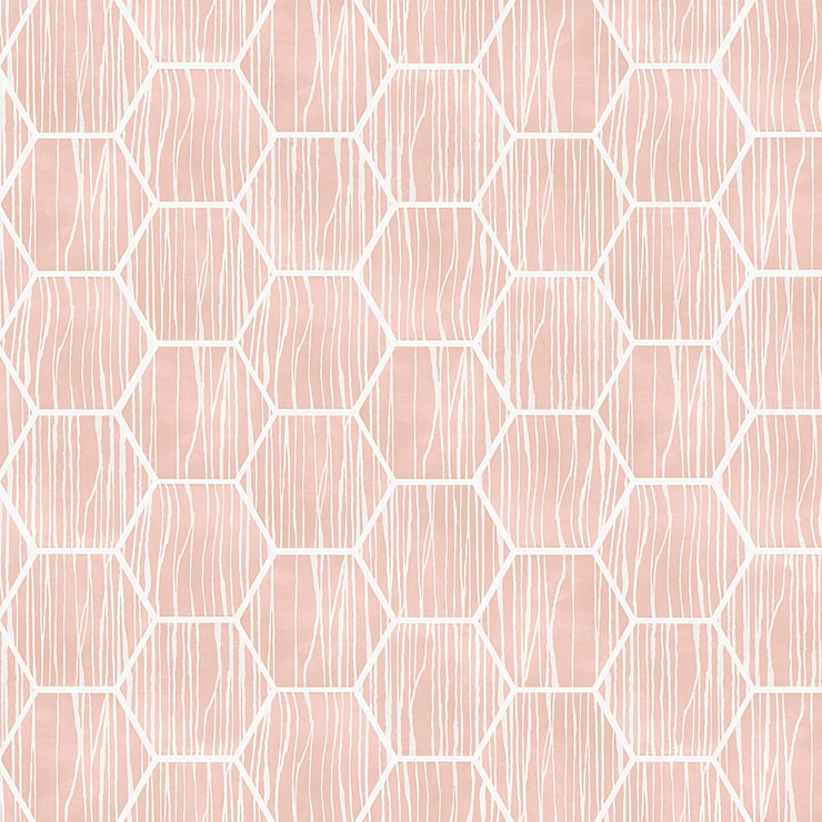 HexArt Zen Ice Rosa 8" Hexagon Matte Porcelain Tile