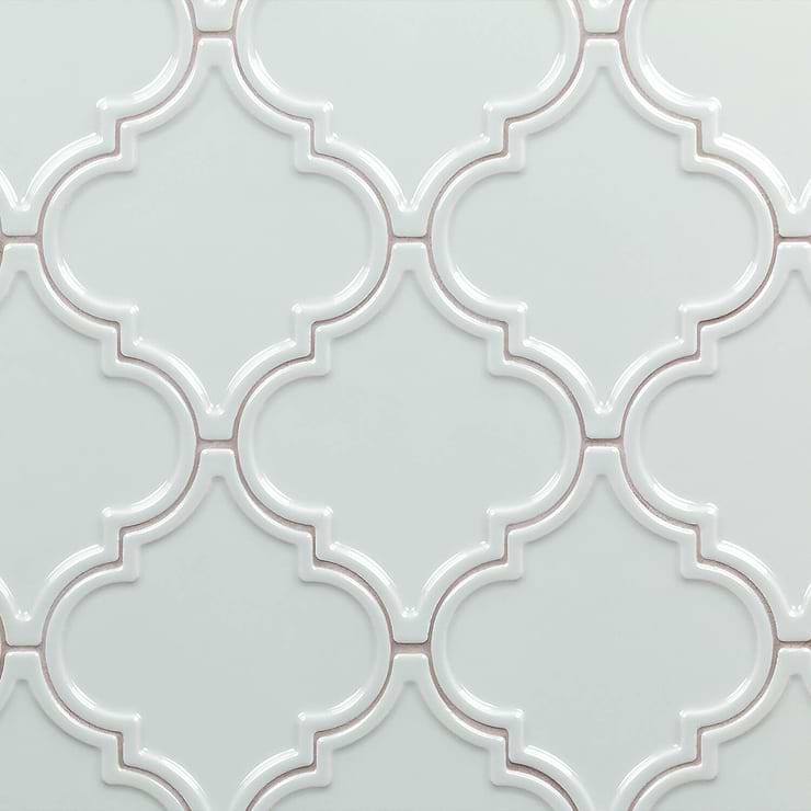 Byzantine Arabesque Alice Blue Ceramic Wall Tile