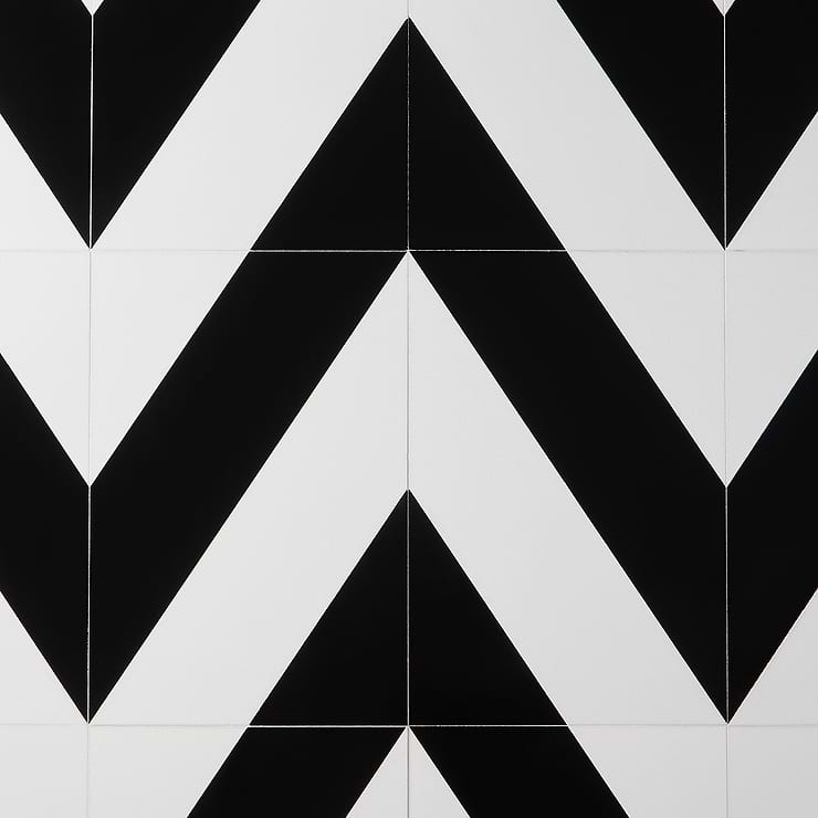 Timeless Nero Blanco 12x18 Polished Porcelain Tile By Elizabeth Sutton
