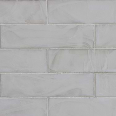 Alisa Cloud White 3x12 Frosted Subway Glass Tile