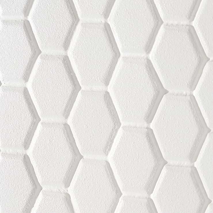 Level White 1" Hexagon Matte Porcelain Mosaic Tile