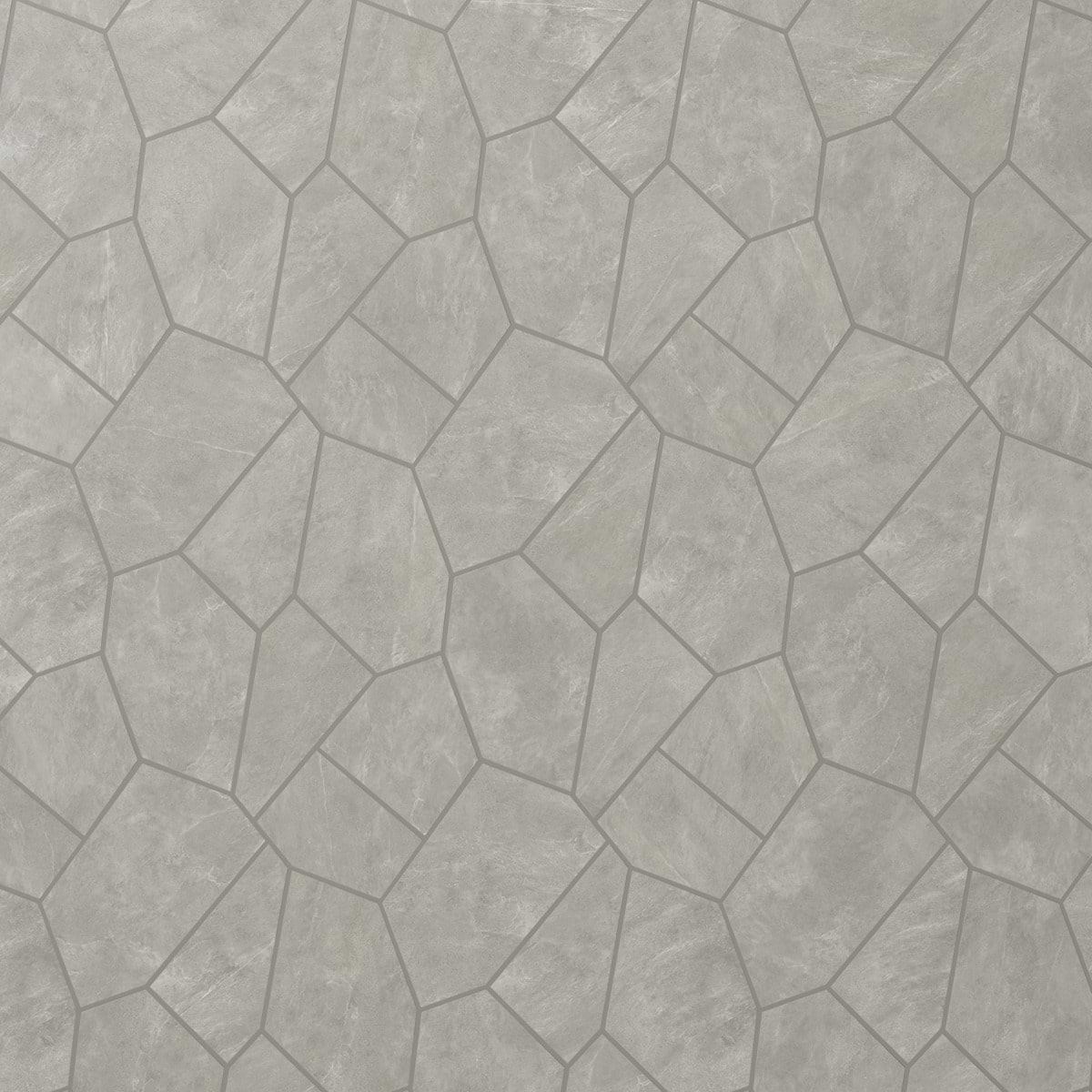 Era Silver Gray Organic Pattern Limestone Look Matte Porcelain Mosaic ...