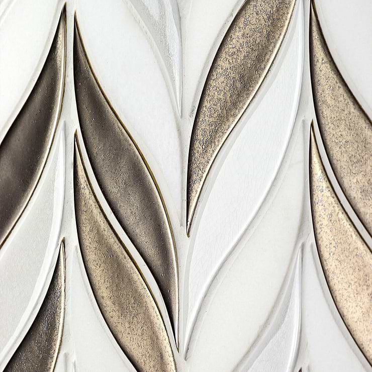 Nabi Sprig Metallic Copper Marble and Ceramic Tile