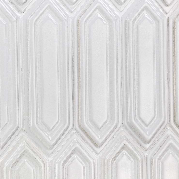Nabi Glacier White Hexagon Ceramic Tile 