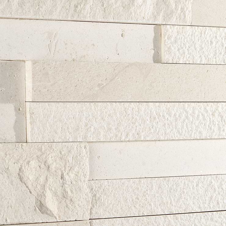 StackStone 3D Ebbor Beige & Cream Marble Ledger Panel Mosaic Wall Tile