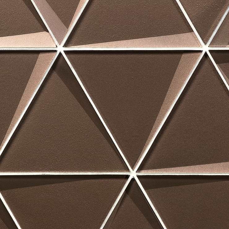 Remington Bronze Beveled Triangles Glass Mosaic Tile