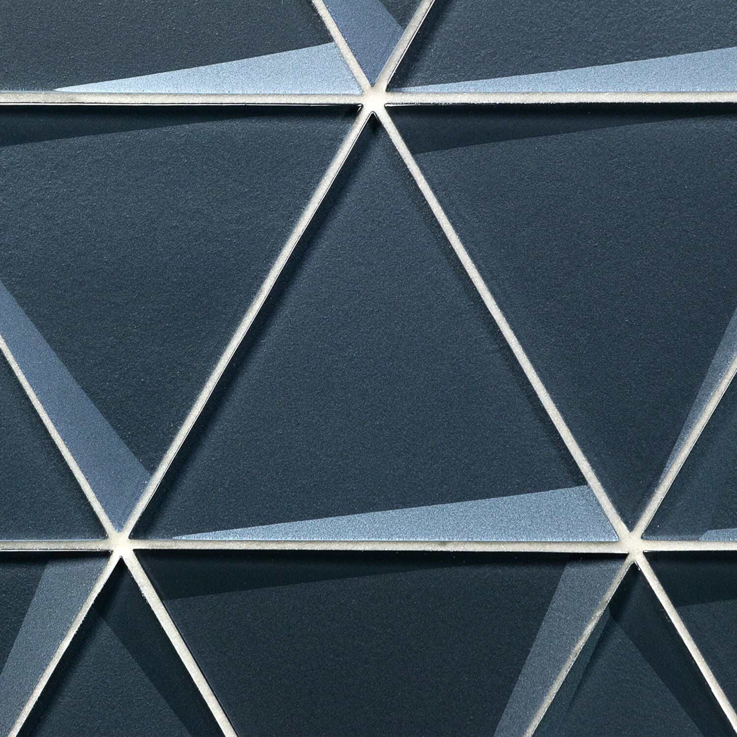 Remington Midnight Triangles Glass Mosaic Tile | TileBar.com