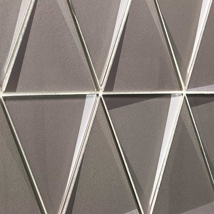 Remington Sepia Beveled Triangles Glass Mosaic Tile