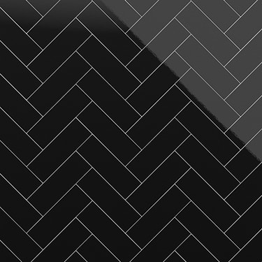 Park Hill Black 4x12 Polished Porcelain Tile  - Sample