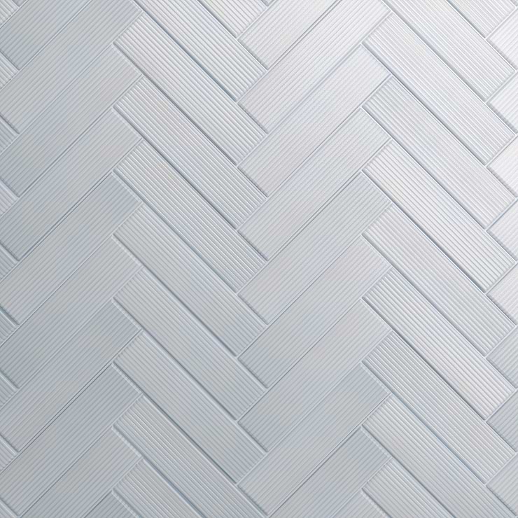 Stacy Garcia ArtBlock Fluted Azure 4x16 Glossy Porcelain Tile