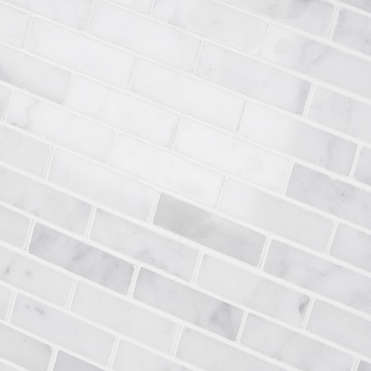 Disco-Carrara 1/2x2 Marble Polished Mosaic Tile