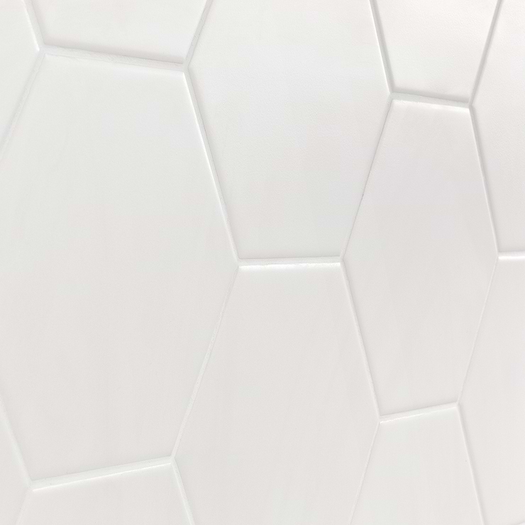 Exagoni Puro White 6x7 Hexagon Blanco Matte Ceramic Wall Tile