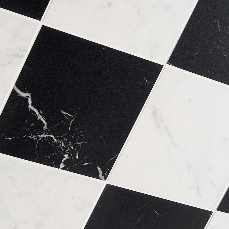 Marble Tech Bianco Gioia 6x6 Matte Marble Look Porcelain Tile
