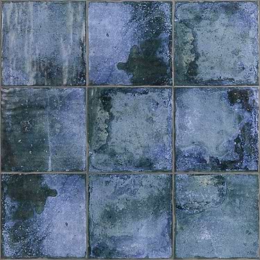 Dunmore by Angela Harris Blu 8x8 Blue Matte Ceramic  Floor Tile by Angela Harris  - Sample