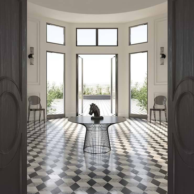 Havasar Grigio Honed Gray Marble Mosaic Tile