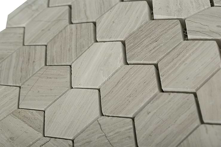 Wooden Beige Hexagon_closeup