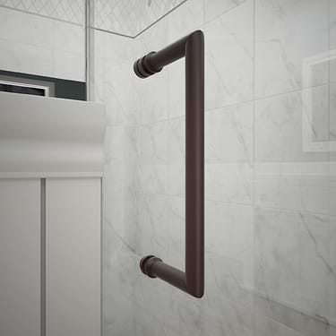 Unidoor Plus 58.5-59x72" Reversible Hinged Shower Alcove Door with Clear Glass in Oil Rubbed Bronze by DreamLine