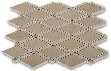 Imperial Crema Marfil Beige Diamond Polished Textured Marble Mosaic