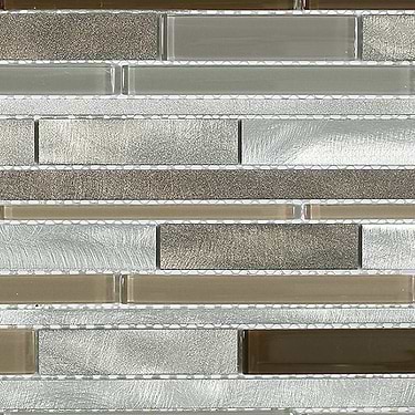 Industrial Fresh Brew Aluminum Polished Mosaic Tile - Sample