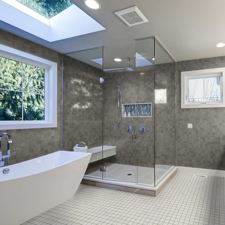 Instinct Dark Gray 2x2 Concrete Look Matte Porcelain Mosaic Tile