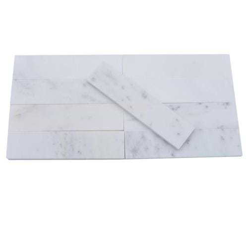 Brushed Stone Asian Statuary 2x8 Marble Subway Tile