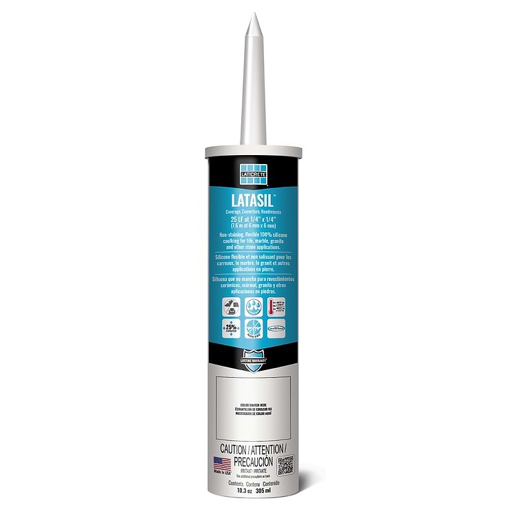Laticrete Latasil Silicone Sealant Bright White  - 10.3 oz Tube