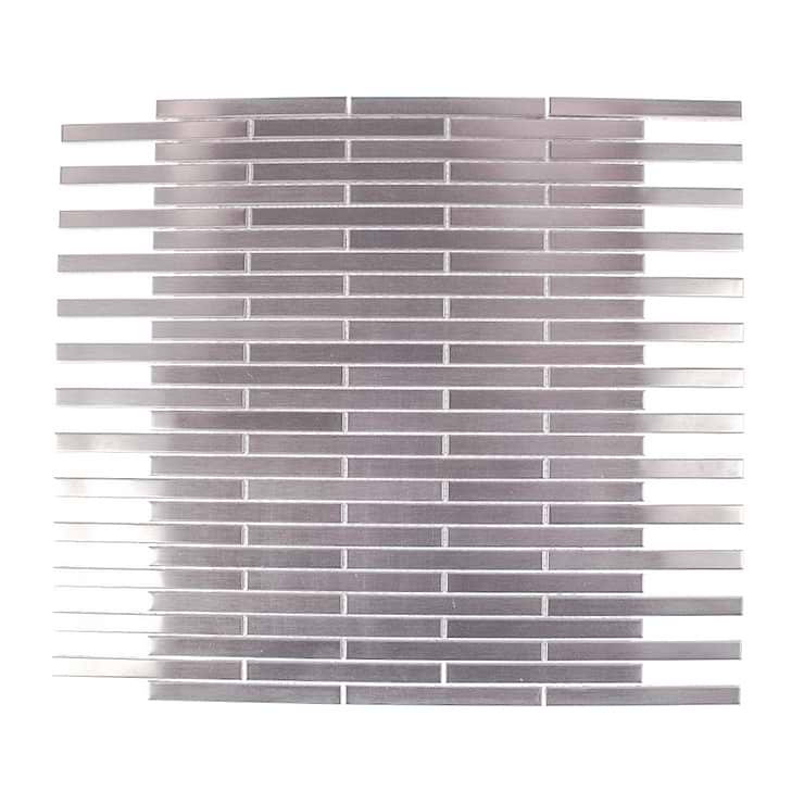 Metal Silver Stainless Steel 3/8x4 Stick Brick Tile