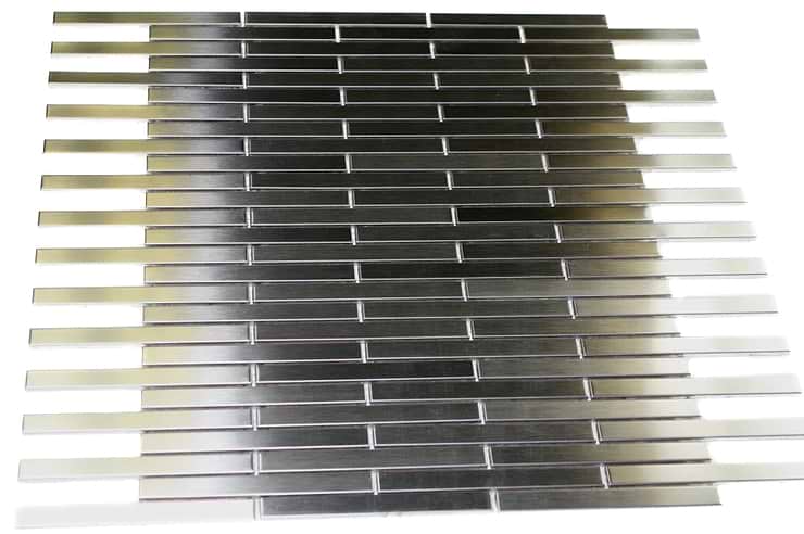 METAL SILVER STAINLESS STEEL 3/8X4 STICK BRICK TILES_1