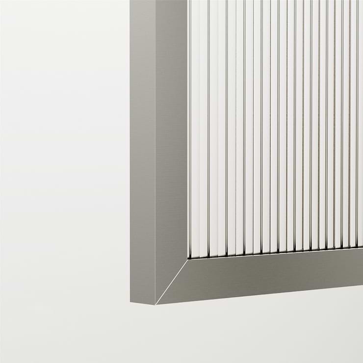 Finestra 34x62 Reversible Screen Bathtub Door with Fluted Glass in Stainless Steel