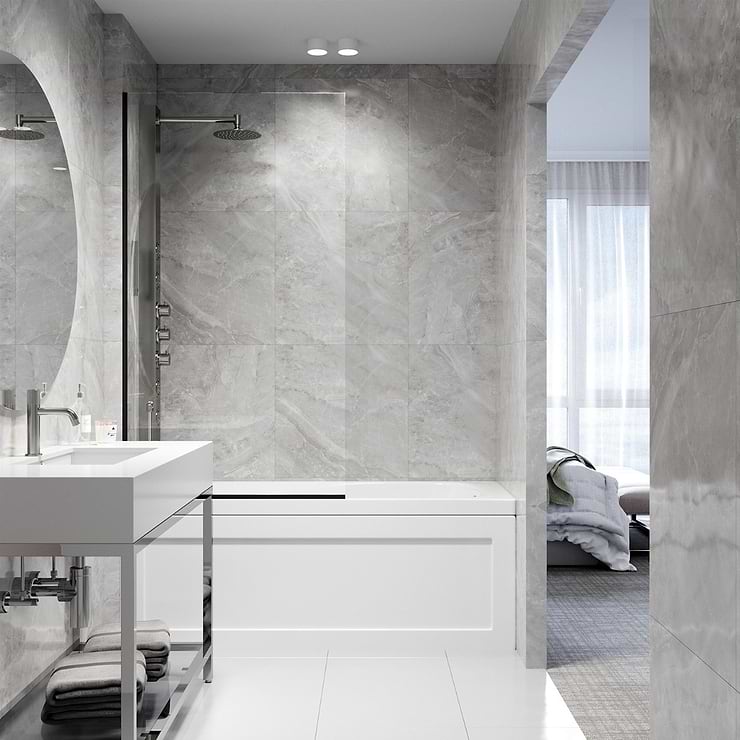 Nuvo 34x62 Reversible Fixed Bathtub Door with Clear Glass in Matte Black; in Style Ideas Classic, Contemporary, Modern, Traditional, Transitional