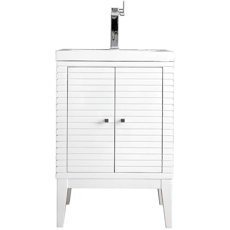 James Martin Vanities Linden 24" Glossy White Vanity And Counter