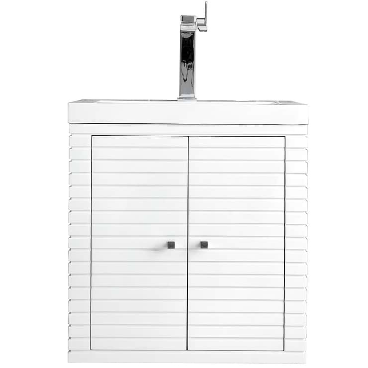 James Martin Vanities Linden 24" Glossy White Vanity And Counter