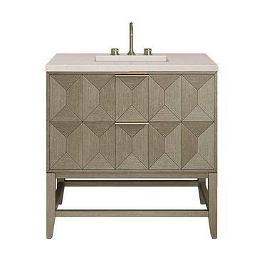 Emmeline Pebble Oak 36" Vanity with Cream Quartz Counterby JMV