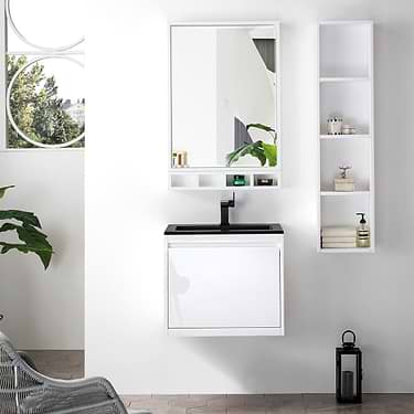 Milan 24" White Vanity and Charcoal Black Counter by JMV