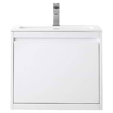 James Martin Vanities Milan 24" Glossy White Vanity with Glossy White Solid Surface Counter