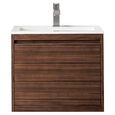 Milan 24" Mid Century Walnut Vanity and Glossy White Counter by JMV