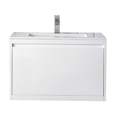 Milan 32" White Vanity and Glossy White Counter by JMV